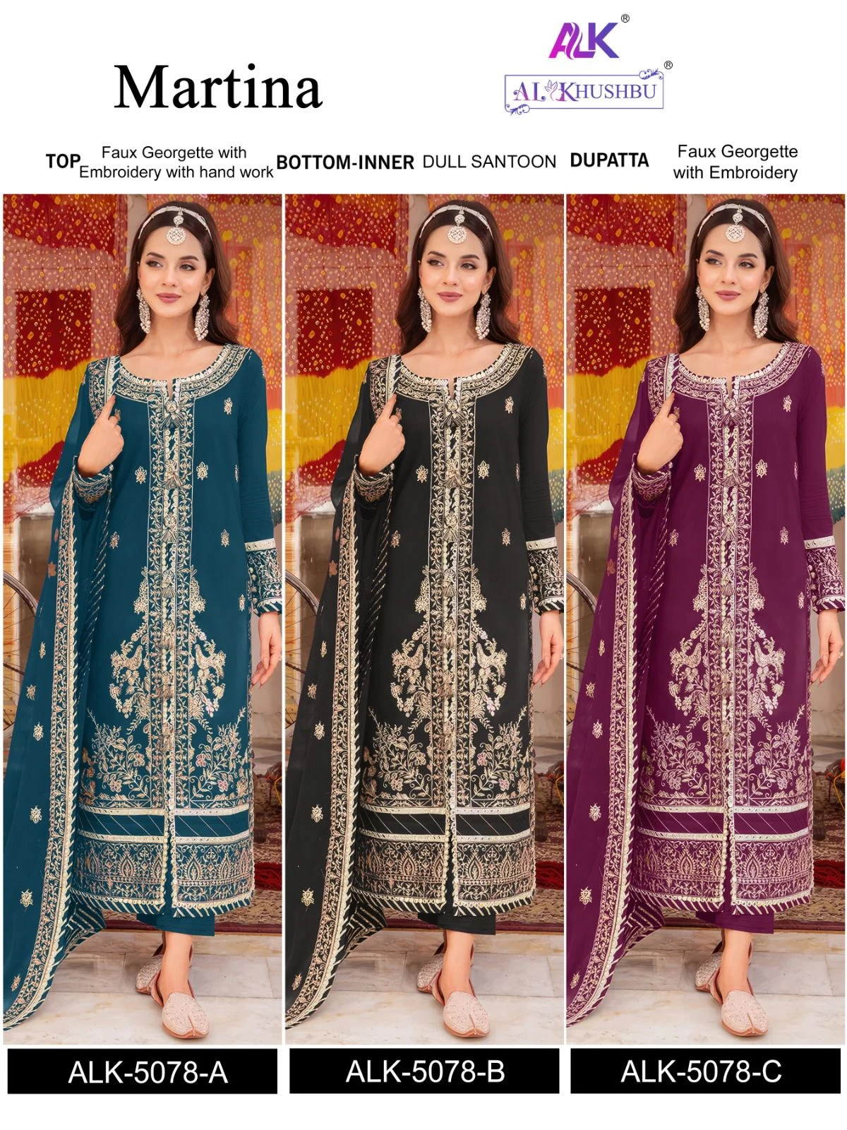 Al_Khushbu Martina Georgette Wholesale Pakistani Salwar Suit Catalog — Wholesale Salwar Suits, MPA wholesale from Surat — view 11